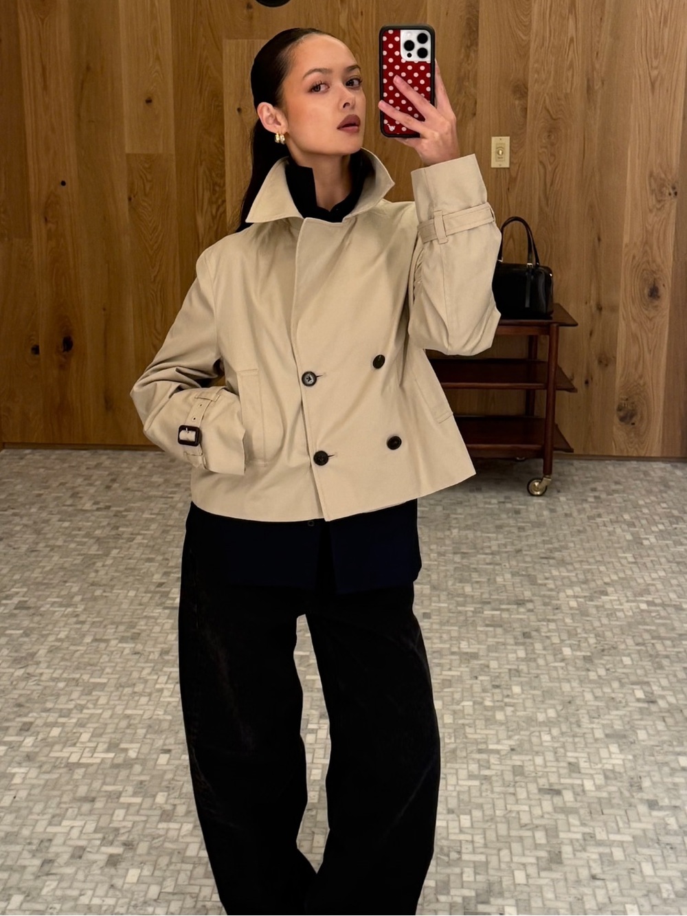 Aritzia NWT The Esquire Short Trench Coat Wicker Tan Size Small - Picture 10 of 16